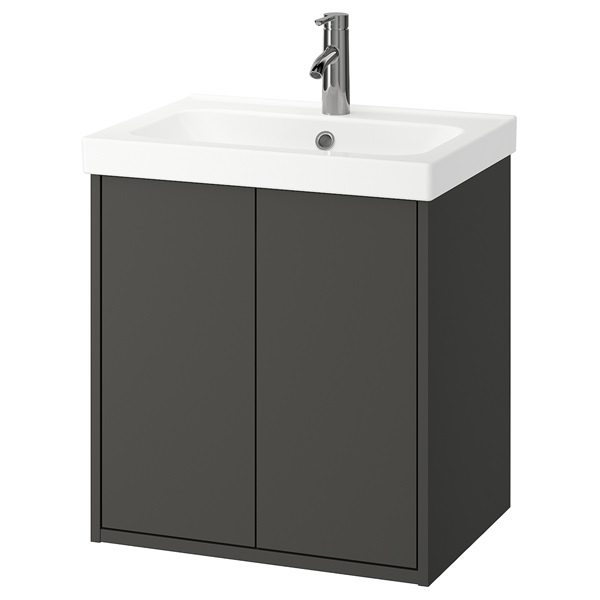 [IKEA/イケア/通販]HAVBACK ハーヴベック / ORRSJON オルショーン 洗面台 扉/洗面ボウル/水栓付き, ダークグレー[4](a)(79516675)