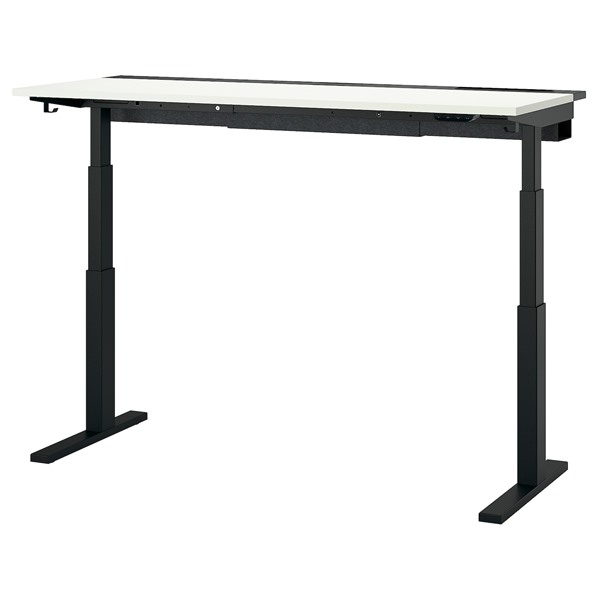 [IKEA/イケア/通販]MITTZON ミッツォーン デスク 昇降式, 100V ホワイト/ブラック[4](a)(59529136)