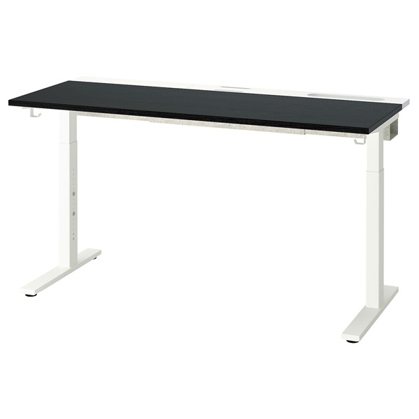 IKEA BEKANT  べカント デスク ブラックステインアッシュ材突き板 Amazon.co.jp: IKEA BEKANTデスク、140x60cm、ブラックステンド