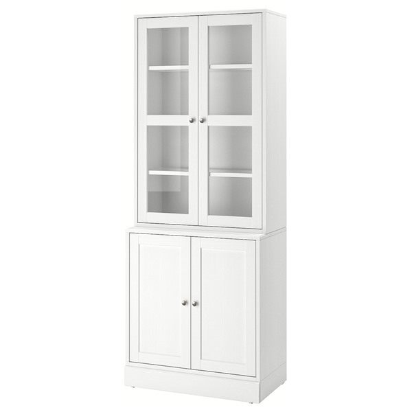 [IKEA/イケア/通販]HAVSTA ハーヴスタ 収納コンビネーション ガラス扉付き, ホワイト[EH](a)(09563142)