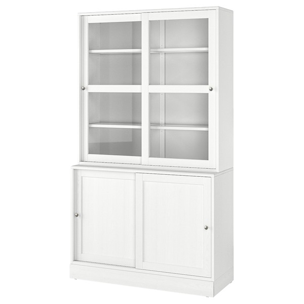 [IKEA/イケア/通信販売]HAVSTA ハーヴスタ 納めるズボン下 硝子引き戸付き添い人, 白いこと[4](a)(39563145)