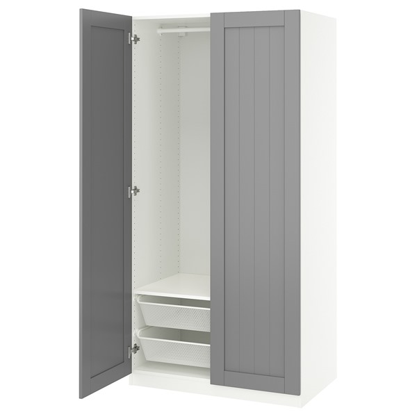 [IKEA/イケア/通信販売]PAX パックス / GULLABERG グラベリ ワードローブコンビネーション, 白いこと/薄墨色[11](a)(99562987)