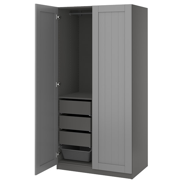 [IKEA/イケア/通信販売]PAX パックス / GULLABERG グラベリ ワードローブコンビネーション, 暗然たる薄墨色/薄墨色[15](a)(29563004)