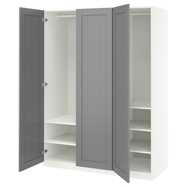 [IKEA/イケア/通信販売]PAX パックス / GULLABERG グラベリ ワードローブコンビネーション, 白いこと/薄墨色[15](a)(29563042)