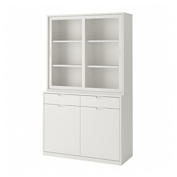 [IKEA/イケア/通信販売]TONSTAD トンスタード 納めるズボン下 硝子引き戸付き添い人, 象牙色/せつ然たる硝子[5](a)(89571831)