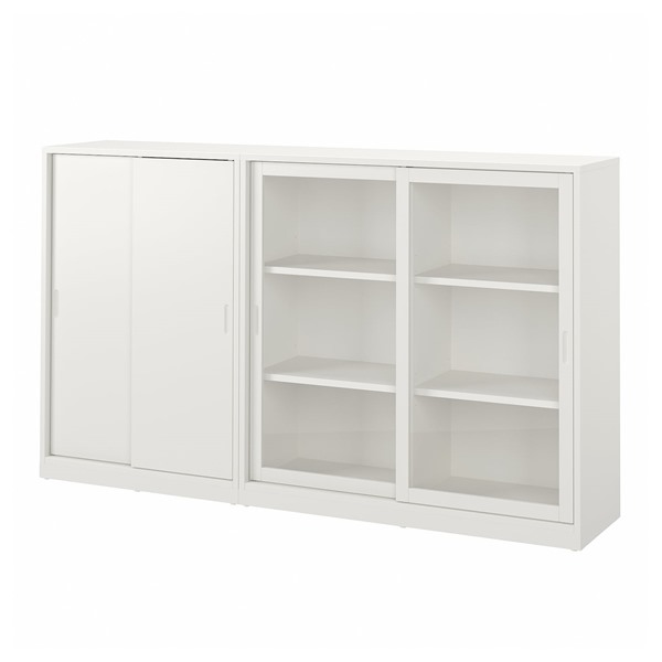 [IKEA/イケア/通販]TONSTAD トンスタード 収納コンビネーション 引き戸付, オフホワイト/クリアガラス[4](a)(99571840)｜WEBYセレクション　店
