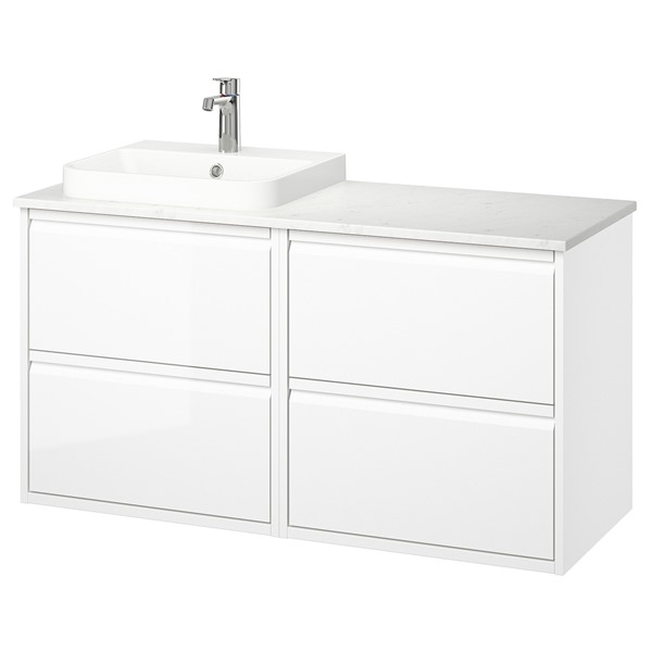 IKEA 洗面台　NYSJÖN ニショーン / BJÖRKÅN ビョールコーン NYSJÖN / BJÖRKÅN Bathroom vanity w door/sink/faucet, white, 211