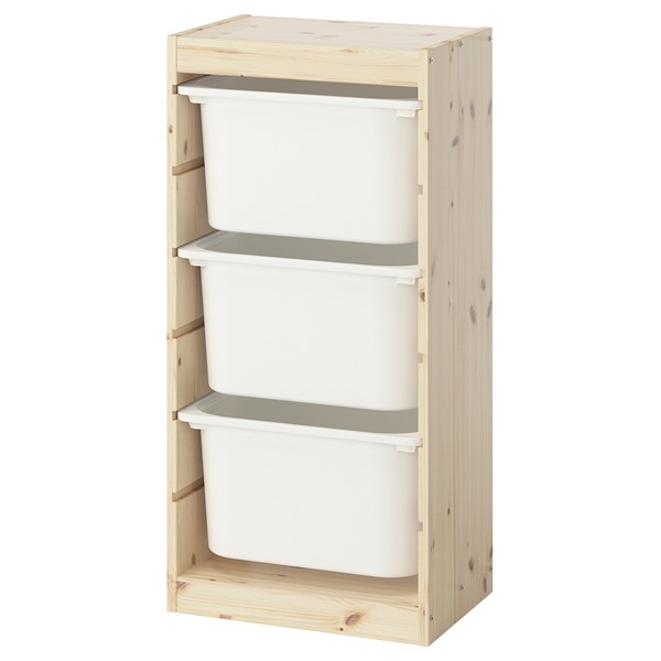 [IKEA/イケア/通販]TROFAST トロファスト 収納コンビネーション, ライトホワイトステインパイン/ホワイト[4](d)(69584924)