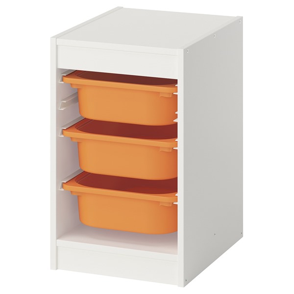 [IKEA/イケア/通信販売]TROFAST トロファスト 納めるズボン下, 白いこと/ともし火オレンジ色[4](d)(79583943)