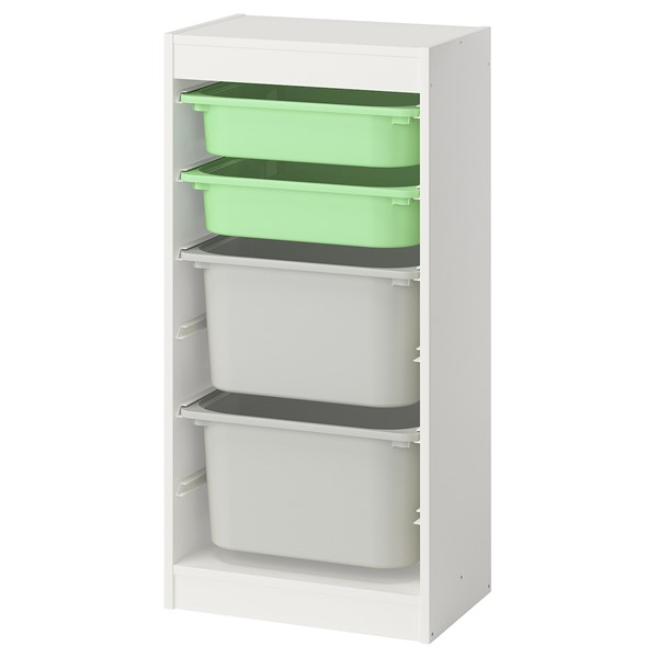 [IKEA/イケア/通販]TROFAST トロファスト 収納コンビネーション, ホワイト ライトグリーン/グレー[5](d)(39584845)