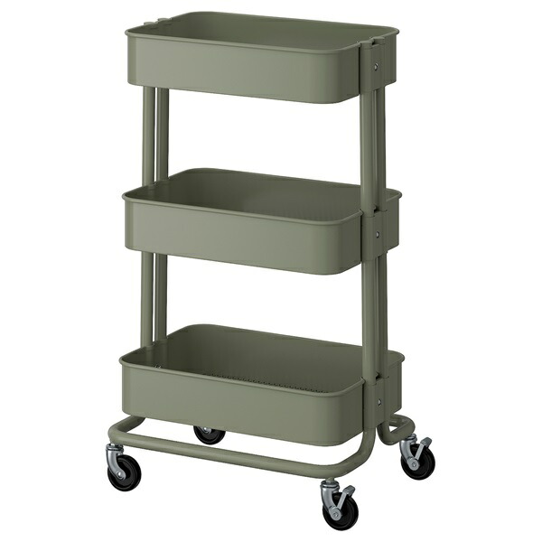 【TROTTEN トロッテンワゴン】チャコール, 組立済み★送料込 イケア IKEA - TROTTEN -トロッテン- ワゴン チャコール 80x40