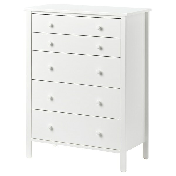 IKEA HAUGA ハウガ チェスト（引き出し×3）ホワイト HAUGA ハウガ チェスト（引き出し×3）, ホワイト, 70x46x84 cm