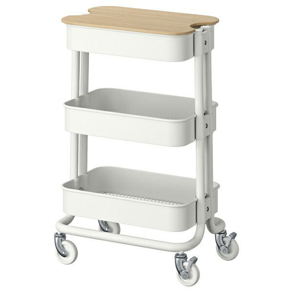 [IKEA/イケア/通信販売]RASKOG ロースコグ / NORRAVA ノルオーヴァ 手押し車 上蓋付き添い人, 白いこと[CB](a)(59580766)