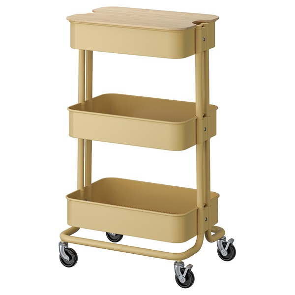 [IKEA/イケア/通信販売]RASKOG ロースコグ / NORRAVA ノルオーヴァ 手押し車 上蓋付き添い人, ベージュ黄色[CB](a)(19580768)