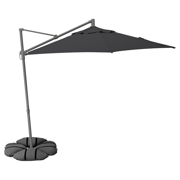[IKEA/イケア/通信販売]HISSO ヒッソー / IGGON イッゴーン ハンギングパラソル 軍事基地付き添い人, 濃灰色/うす暗い薄墨色[KB](a)(79577536)