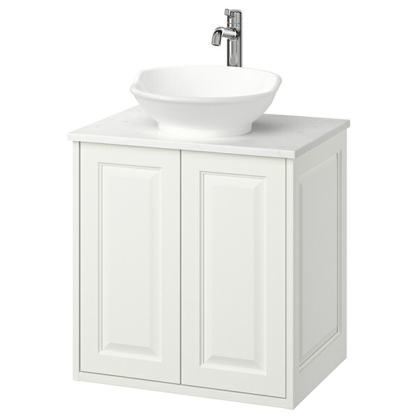 [IKEA/イケア/通信販売]TANNFORSEN テンフォルセン / VASTERSJON ヴェステルション 洗面台 扉/洗面どんぶり鉢/水栓付き添い人, 白いこと/白いこと マーブル調[5](a)(29569671) 洗面台-洗面用設備