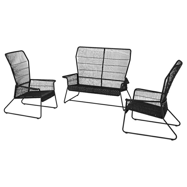 [IKEA/イケア/通販]TALLSKAR タルシェール 4人用ラウンジ家具セット, 屋外用/チャコール[3](a)(69584453)