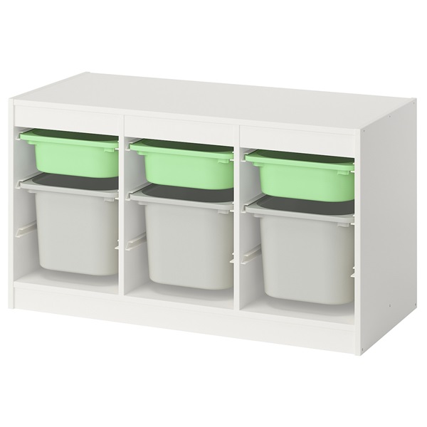 [IKEA/イケア/通信販売]TROFAST トロファスト 納めるズボン下, 白いこと ライトグリーン/薄墨色[7](d)(29584539) 日用品雑貨・文房具・手芸-収納用品-その他