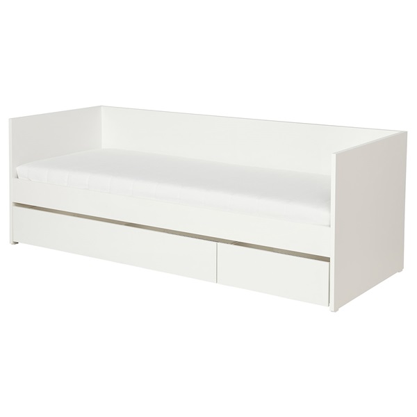 [IKEA/イケア/通販]VIHALS ヴィーハルス デイベッド 収納/マットレス1枚付き, ホワイト/オーフィエル やわらかめ[4](a)(99580585)