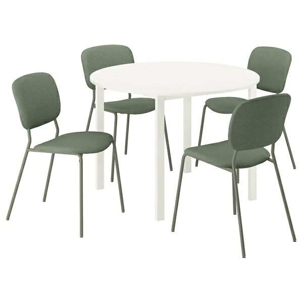 [IKEA/イケア/通販]VIHALS ヴィーハルス / VIHALS ヴィーハルス テーブル＆チェア4脚, ホワイト ホワイト/グリーン ティッブレビ グレーグリーン[6](a)(59599488) 42,602円