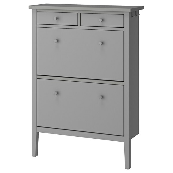 IKEA イケア　HEMNES ヘムネス　シューズボックス HEMNES ヘムネス シューズボックス2段×2, ホワイト, 107x22x101