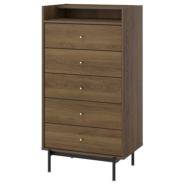 [IKEA/イケア/通販]RADMANSO ロードマンソー チェスト（引き出し×5）, ブラウン ウォールナット調, 70x48x132 cm[HH](c)(10593826) 41,816円