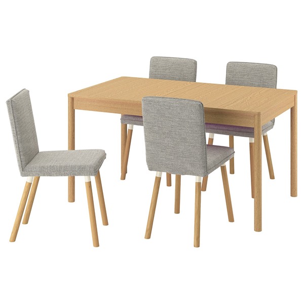 [IKEA/イケア/通信販売]TONSTAD トンスタード / TONSTAD トンスタード 一覧表＆女性議長4脚, オーク材調/ヴィーアルプベージュ/赤銅色 オーク材調, 140/196x85 糎[10](a)(19602218)