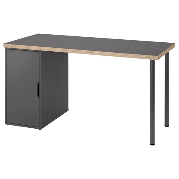 [IKEA/イケア/通信販売]LAGKAPTEN ラグカプテン / ALEX アレクス 事務机, 薄墨色/肌理調, 140x60 珊[4](d)(79585391)
