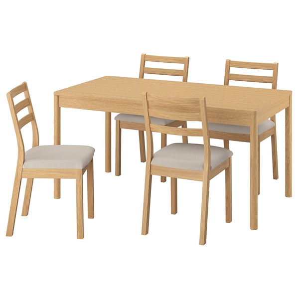 [IKEA/イケア/通販]TONSTAD トンスタード / TONSTAD トンスタード テーブル＆チェア4脚, オーク調/オーク調 フリードトゥナ ライトベージュ, 150x80 cm[6](a)(59602184)