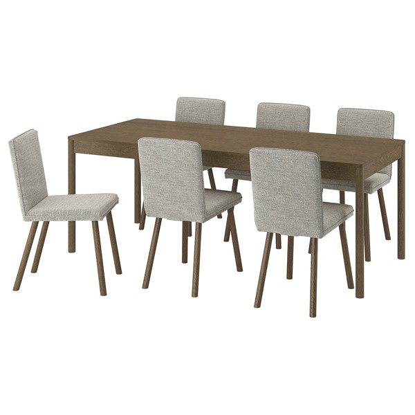 [IKEA/イケア/通信販売]TONSTAD トンスタード / TONSTAD トンスタード 早見表＆女性議長6脚, 赤銅色オーク材調/ヴィーアルプベージュ/赤銅色 赤銅色オーク材調, 200x85 糎[14](a)(49602293)