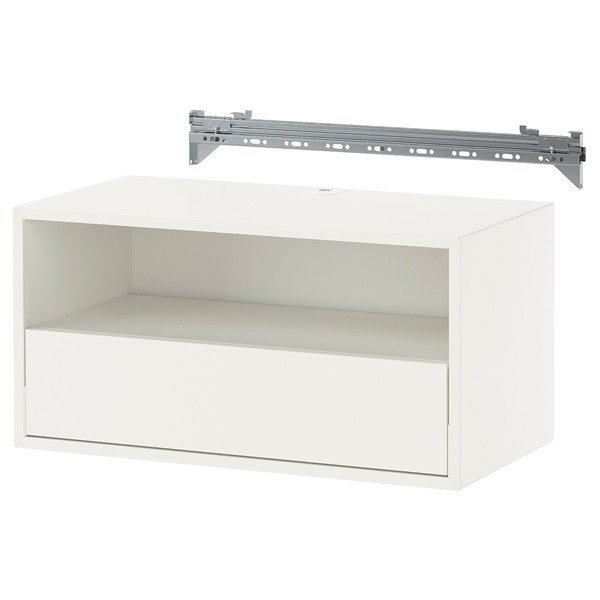 [IKEA/イケア/通販]EKET エーケト 壁取り付け式メディアシェルフ レール付き, ホワイト, 70x35x35 cm[DC](d)(09580882)