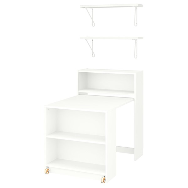 [IKEA/イケア/通信販売]BILLY ビリー / BERGSHULT ベリスフルト 書物棚ズボン下 折りたたみ式時刻表付き添い人, 白いこと, 80x106 糎[8](d)(29590663)