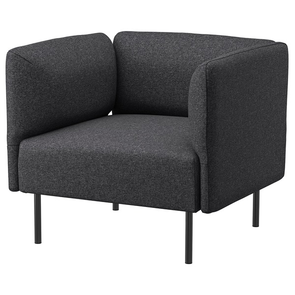 [IKEA/イケア/通販]LILLEHEM リレヘム パーソナルチェア, グンナレド/ダークグレー メタル[9](a)(89470304)