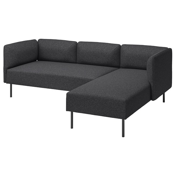 [IKEA/イケア/通信販売]LILLEHEM リレヘム 3人掛けモデュール寝椅子 寝腰かけ付き添い人, グンナレド/幽々たる薄墨色 金属元素[16](a)(69570408) インテリア・寝具・収納-ソファ