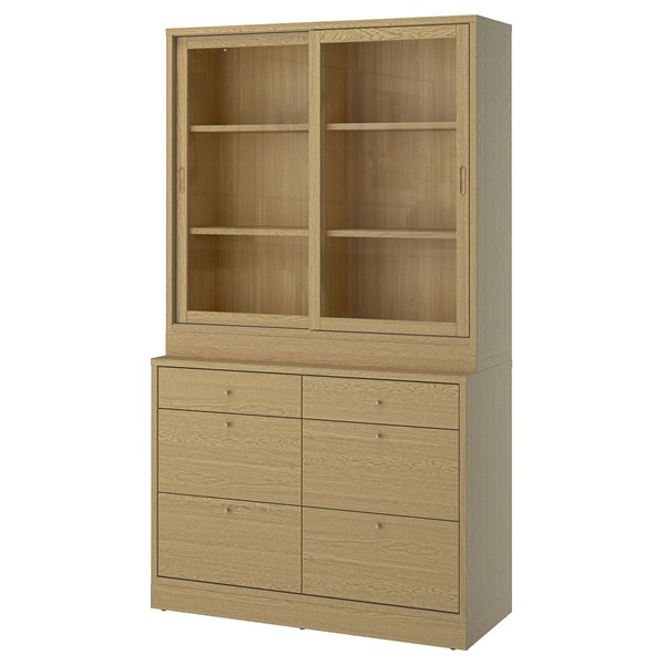 [IKEA/イケア/通信販売]TONSTAD トンスタード 納めるズボン下 抽き出し付, オーク材材穿刺板/硝子, 121x47x210 珊[5](a)(89612412)