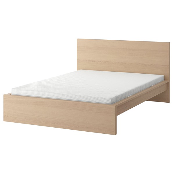 [IKEA/イケア/通信販売]MALM マルム 寝台ひな形 マットレス付き添い人, ホワイトステインオーク材穿刺板/オービグダ ふつう, 140x200 珊[6](d)(29544317)