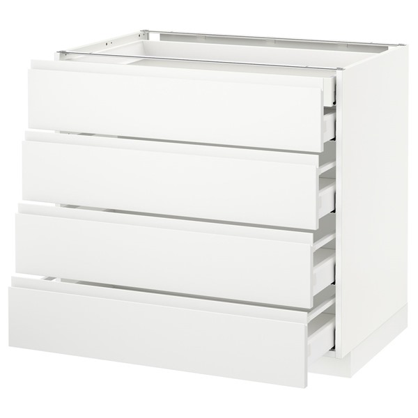 [IKEA/イケア/通販]METOD メトード ベースキャビネット 引き出し前部4/引き出し低2/引き出し中3, ホワイト マキシメーラ/ヴォックストルプ マットホワイト, 90x60x80 cm[11](a)(19121974)｜WEBYセレクション　店