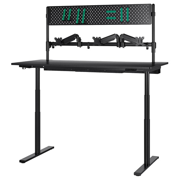 [IKEA/イケア/通信販売]MALOMRADE モーロムローデ ゲーミングデスク 昇降式, 管する腕付き添い人/100V 黒いこと, 180x80 糎[4](a)(40585815)