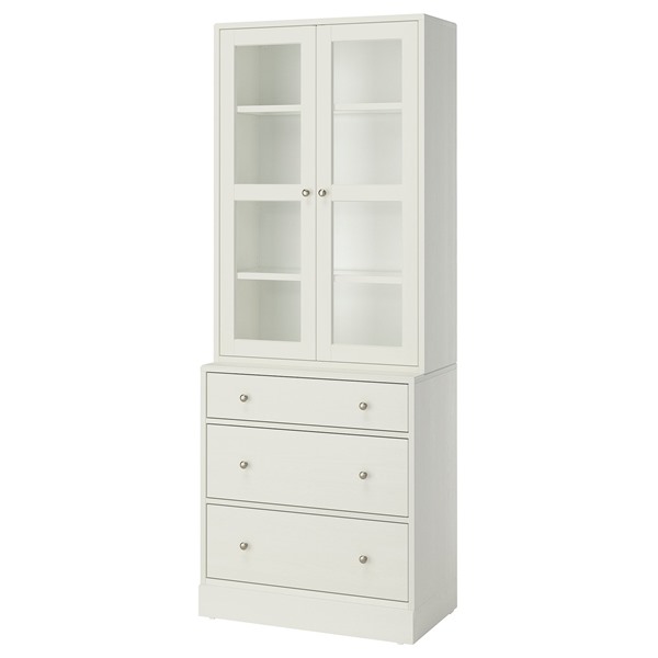[IKEA/イケア/通信販売]HAVSTA ハーヴスタ 納めるズボン下 硝子扉付き添い人, 白いこと, 81x47x212 糎[4](a)(59597494)