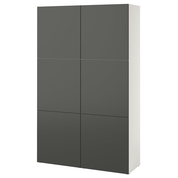 [IKEA/イケア/通信販売]BESTA ベストー 納めるズボン下 扉付, 白いこと/ラップヴィーケン 靉靆たる薄墨色, 120x42x193 糎[24](a)(69575509)