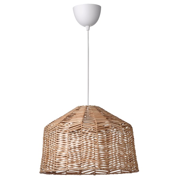 [IKEA/イケア/通信販売]KAPPELAND カッペランド / HAVSDJUP ハーヴスユープ シャンデリヤ照明ランプ, 白いこと/籐, 45 糎[AD](c)(09618173)