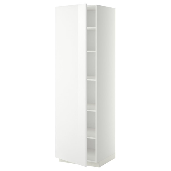 [IKEA/イケア/通販]METOD メトード ハイキャビネット 棚板付き, ホワイト/リンガフルト ホワイト, 60x60x200 cm[6](a)(39448235)｜WEBYセレクション　店