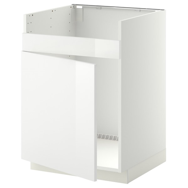 [IKEA/イケア/通販]METOD メトード ベースキャビネット HAVSEN/ハーヴセン シングルボウルシンク用, ホワイト/リンガフルト ホワイト, 60x60x80 cm[5](a)(39448768)