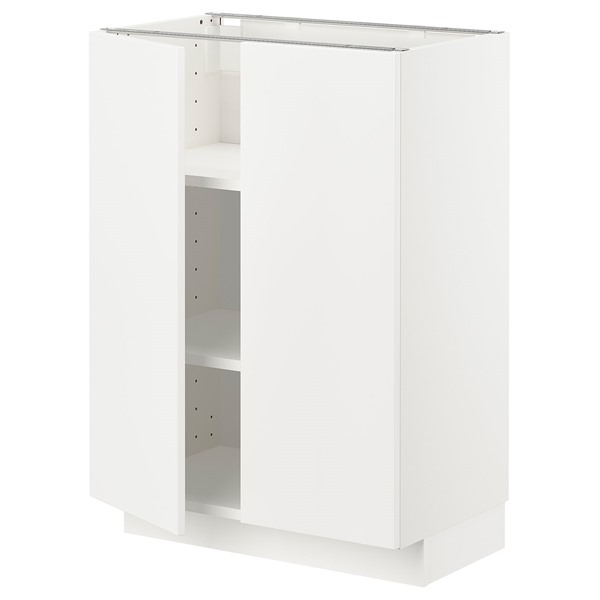 [IKEA/イケア/通販]METOD メトード ベースキャビネット 棚板/扉2枚付き, ホワイト/ヴェッディンゲ ホワイト, 60x41x80 cm[6](a)(49452991)