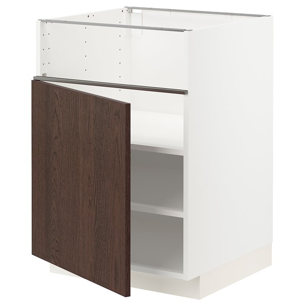 [IKEA/イケア/通販]METOD メトード ベースキャビネット コンロ用/フィッシュグリル/扉, ホワイト/シーナルプ ブラウン, 60x60x80 cm[5](a)(89452300)｜WEBYセレクション　店