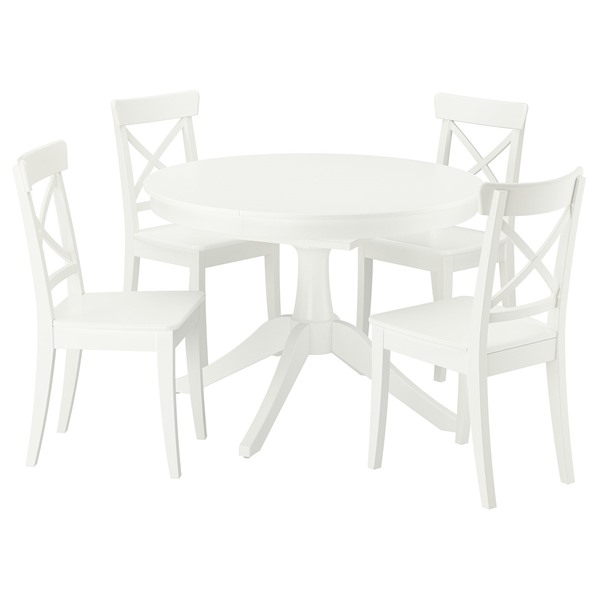 [IKEA/イケア/通信販売]ROSENTORP ローセントルプ / ROSENTORP ローセントルプ 速見表＆女性議長4脚, 白いこと/白いこと, 110/155 珊[7](a)(59611715)