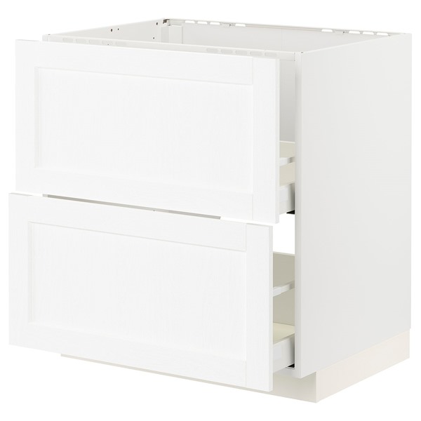 [IKEA/イケア/通信販売]METOD メトード / MAXIMERA マキシメーラ 軍事基地押し入れ シンク用+抽き出し向こう正面2枚/抽き出し2個, 白いこと エンコーピング/白いこと 肌理調, 80x60x80 珊[6](a)(29473895)