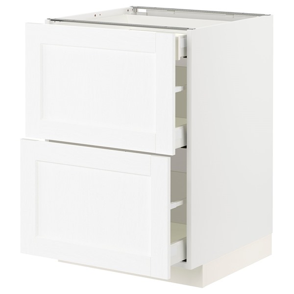 [IKEA/イケア/通信販売]METOD メトード / MAXIMERA マキシメーラ 軍事基地押し込み 抽き出し向こう正面2/抽き出し3, 白いこと エンコーピング/白いこと 肌理調, 60x60x80 糎[7](a)(99473905)