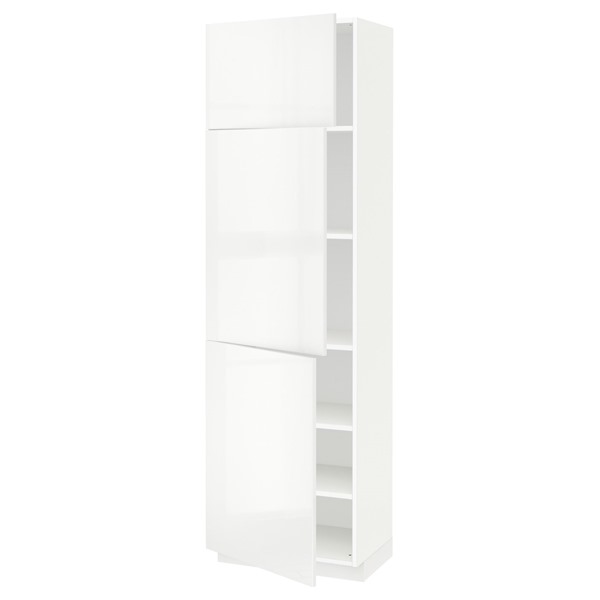 [IKEA/イケア/通信販売]METOD メトード 御機嫌押し込み 棚板/扉3枚付き添い人, 白いこと/リンガフルト 白いこと, 60x41x200 糎[9](a)(19453157)