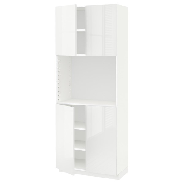 [IKEA/イケア/通信販売]METOD メトード 御機嫌押し込み 棚板/扉4枚付き添い人, 白いこと/リンガフルト 白いこと, 80x41x200 糎[11](a)(79471097)